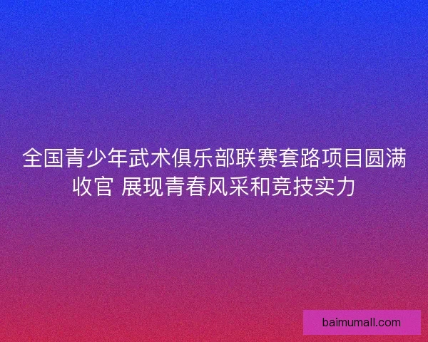 全国青少年武术俱乐部联赛套路项目圆满收官 展现青春风采和竞技实力